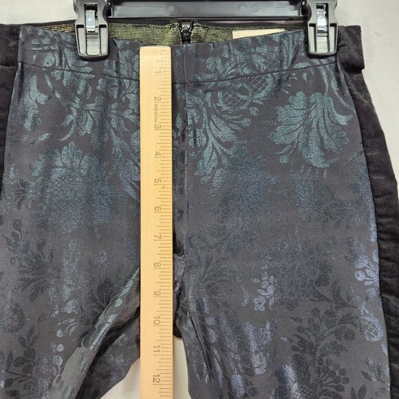 Anthropologie Jacquard Pants Size 0 The Essential Foil-Printed Tuxedo Trousers - Picture 5 of 15
